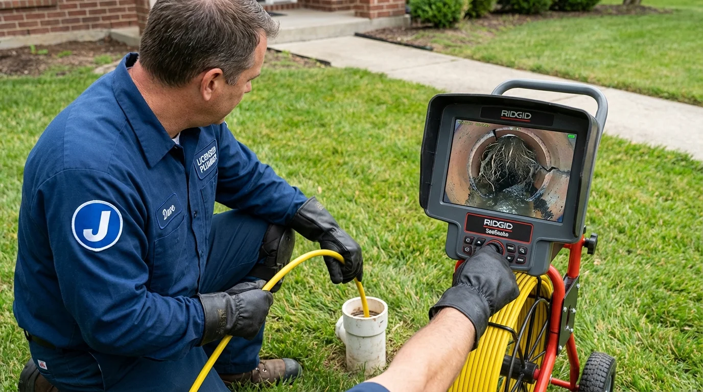 Sewer camera inspection being performed by Johns Plumbing LLC in Aumsville